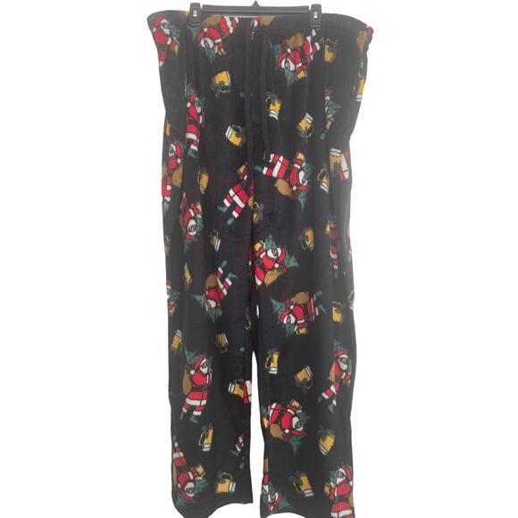 The Foundry Men's Size 3XL Pajama Pants Fleece Santa Claus Beer Mug Warm - Picture 1 of 5
